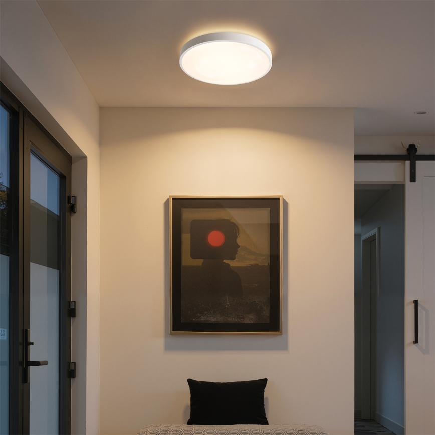 Brilagi - GLASS POOL DOUBLE LED Dimmable Ceiling Light, 48W/230V, Tunable 3000–6000K, 40 cm, White + Remote Control