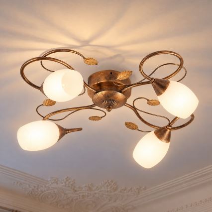 BRILAGI - GRACE Ceiling Light 4xE27/40W/230V Ø 68 cm patina/copper