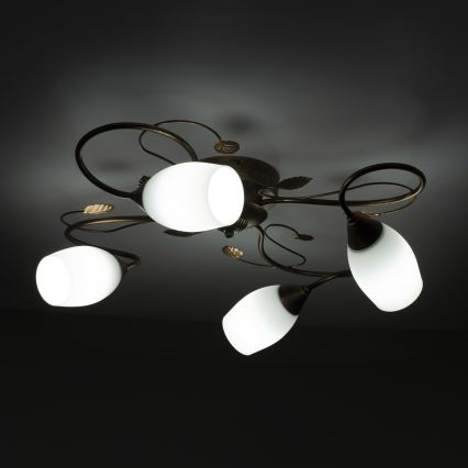 BRILAGI - GRACE Ceiling Light 4xE27/40W/230V Ø 68 cm patina/copper