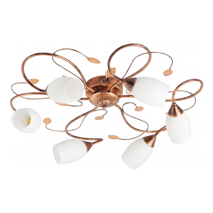 BRILAGI - GRACE Ceiling Light 6xE27/40W/230V Ø 79 cm patina/copper