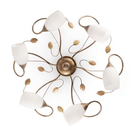 BRILAGI - GRACE Ceiling Light 6xE27/40W/230V Ø 79 cm patina/copper