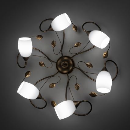 BRILAGI - GRACE Ceiling Light 6xE27/40W/230V Ø 79 cm patina/copper