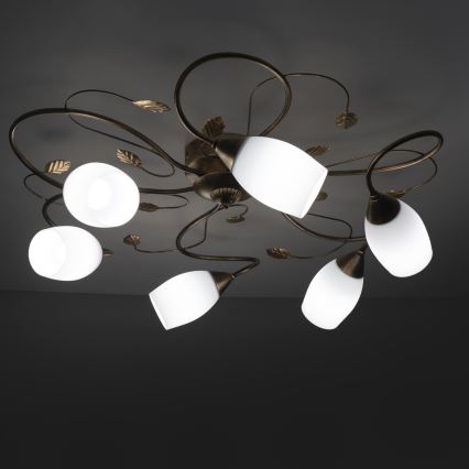 BRILAGI - GRACE Ceiling Light 6xE27/40W/230V Ø 79 cm patina/copper