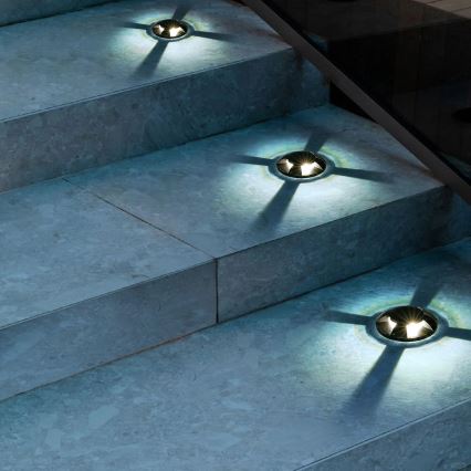Brilagi - GROUNDRAY Drive-over Outdoor LED Inground Light, 1W, 230V, Black, IP67