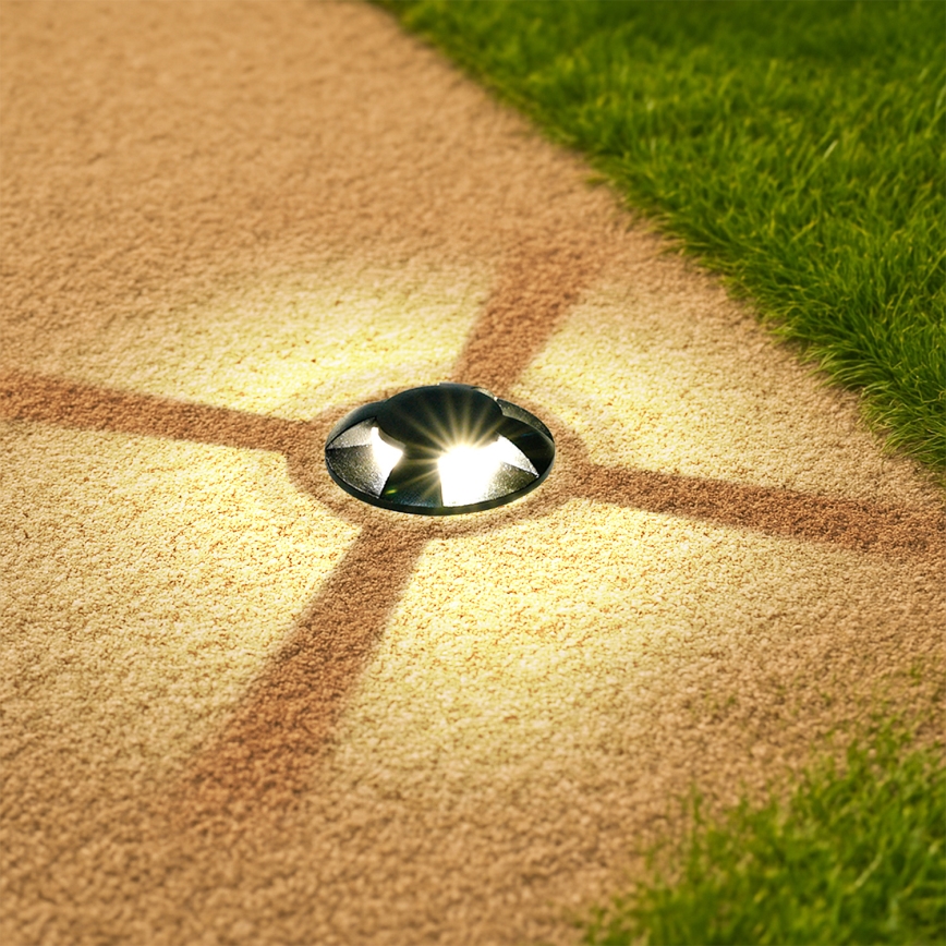 Brilagi - GROUNDRAY Drive-over Outdoor LED Inground Light, 1W, 230V, Black, IP67