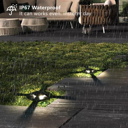 Brilagi - GROUNDRAY Drive-over Outdoor LED Inground Light, 1W, 230V, Black, IP67