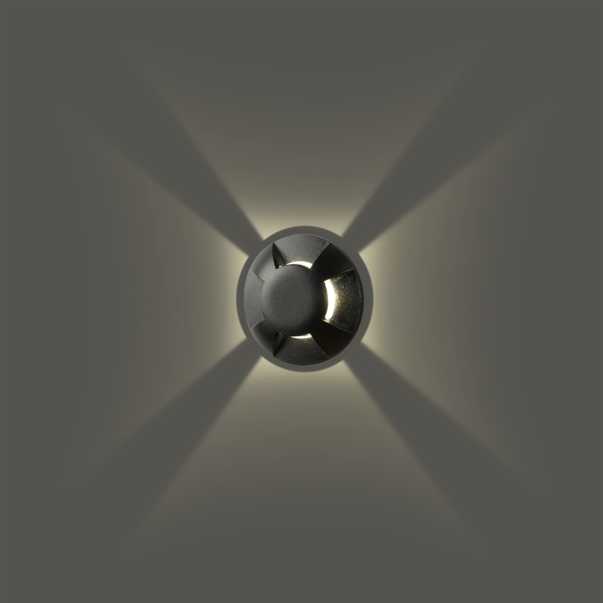 Brilagi - GROUNDRAY Drive-over Outdoor LED Inground Light, 1W, 230V, Black, IP67