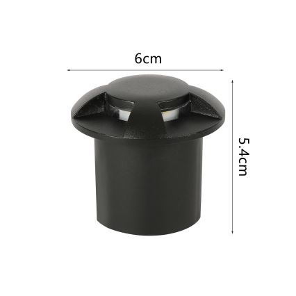 Brilagi - GROUNDRAY Drive-over Outdoor LED Inground Light, 1W, 230V, Black, IP67