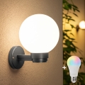 BRILAGI - HARBOR LED RGBW Dimmable Outdoor Wall Light 1xE27/12W/230V 2700-6500K IP33 Anthracite/White