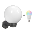 Brilagi - HARBOR LED RGBW Dimmable Outdoor Wall Light 1xE27/9W/230V 2700-6500K IP33 Anthracite/White