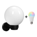 Brilagi - HARBOR LED RGBW Dimmable Outdoor Wall Light 1xE27/9W/230V 2700-6500K IP33 Black/White