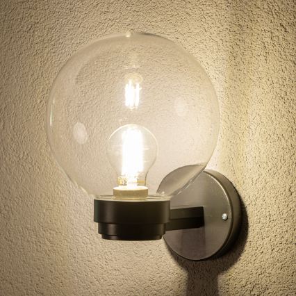BRILAGI - HARBOR Outdoor Wall Light 1xE27/40W/230V IP33 Anthracite/Clear