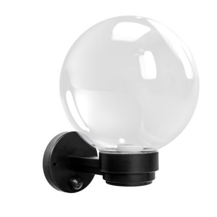Brilagi - HARBOR Outdoor Wall Light with Motion Sensor 1xE27/40W/230V IP33 Black/Clear