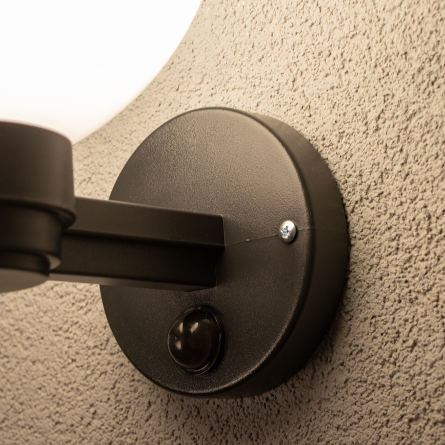 BRILAGI - HARBOR Outdoor Wall Light with Motion Sensor 1xE27/40W/230V IP33 Black/White