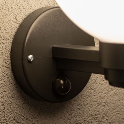 BRILAGI - HARBOR Outdoor Wall Light with Motion Sensor 1xE27/40W/230V IP33 Black/White