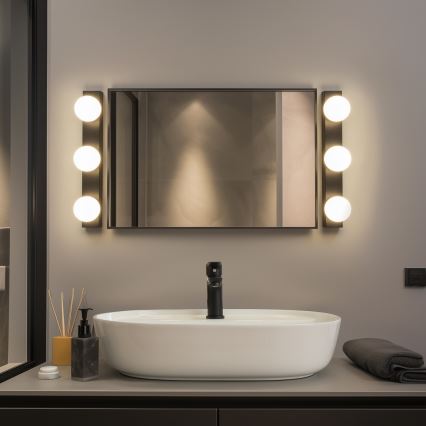 Brilagi - HOLLYWOOD LED Bathroom Mirror Light 3xLED/3W/230V 39 cm IP44 Black