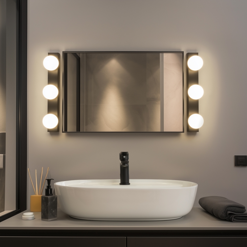 Brilagi - HOLLYWOOD LED Bathroom Mirror Light 3xLED/3W/230V 39 cm IP44 Black