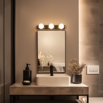 Brilagi - HOLLYWOOD LED Bathroom Mirror Light 3xLED/3W/230V 39 cm IP44 Black