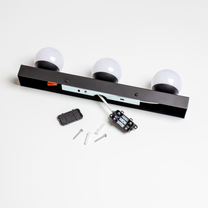 Brilagi - HOLLYWOOD LED Bathroom Mirror Light 3xLED/3W/230V 39 cm IP44 Black
