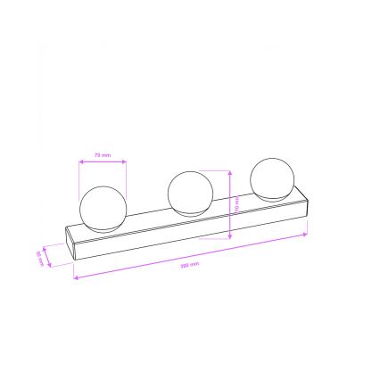 Brilagi - HOLLYWOOD LED Bathroom Mirror Light 3xLED/3W/230V 39 cm IP44 Black