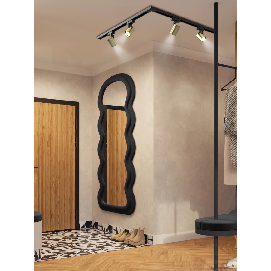 Brilagi - HUSKY track-mounted spotlight 4xGU10/10W/230V black/gold