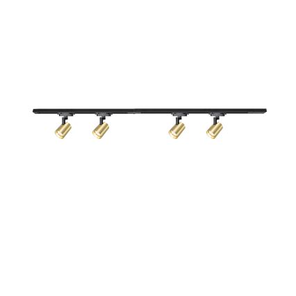 Brilagi - HUSKY track-mounted spotlight 4xGU10/10W/230V black/gold