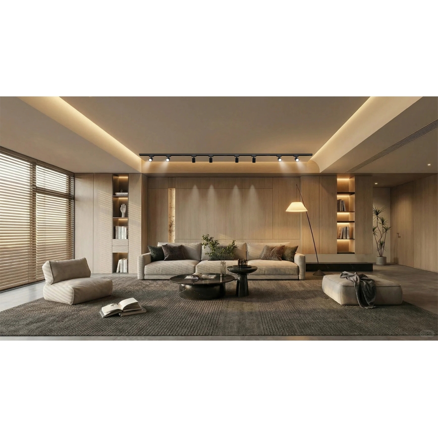 Brilagi - HUSKY track-mounted spotlight 8xGU10/10W/230V black