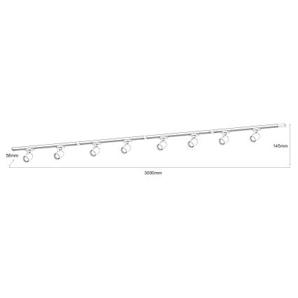 Brilagi - HUSKY track-mounted spotlight 8xGU10/10W/230V black