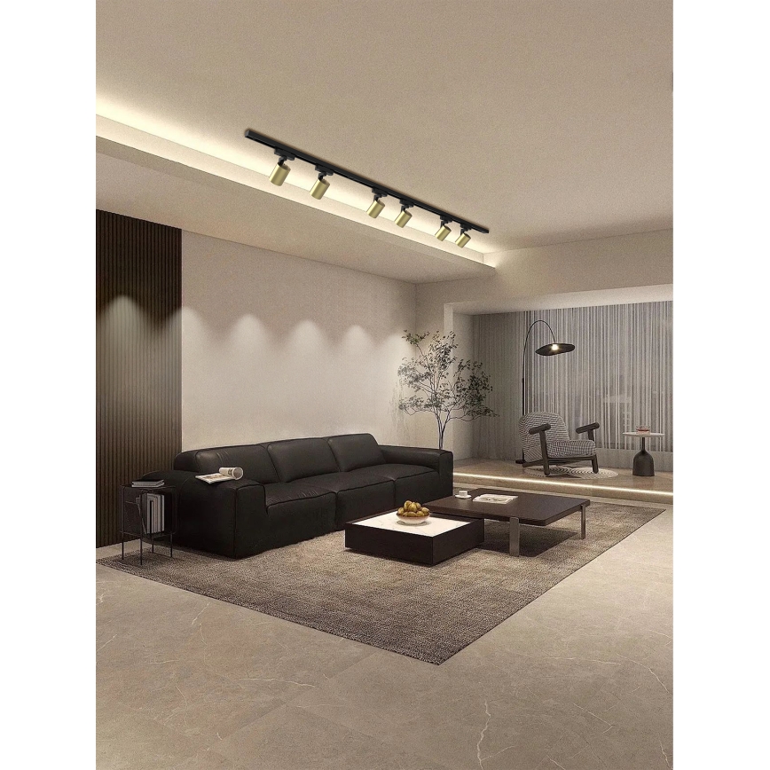 Brilagi - HUSKY Track Spotlight 6xGU10/10W/230V Black/Gold