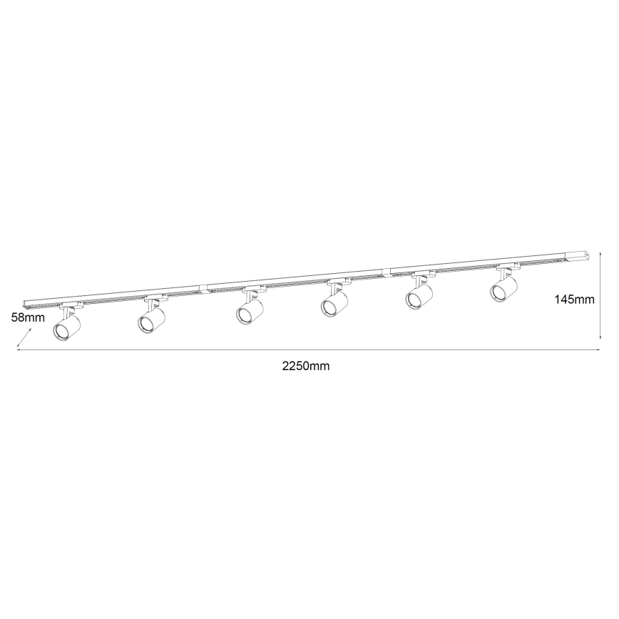 Brilagi - HUSKY Track Spotlight 6xGU10/10W/230V Black/Gold