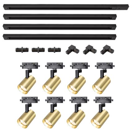 Brilagi - HUSKY Track Spotlight, 8 x GU10 (10W) / 230V, Black/Gold