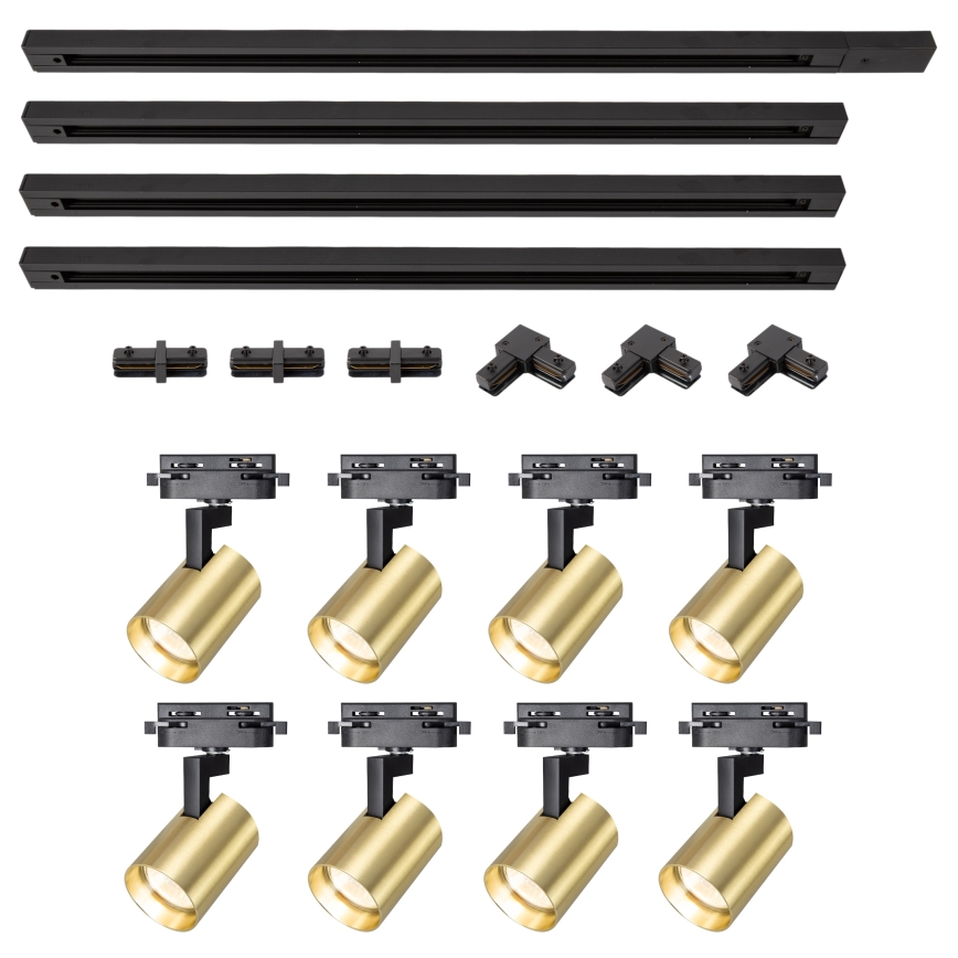 Brilagi - HUSKY Track Spotlight, 8 x GU10 (10W) / 230V, Black/Gold