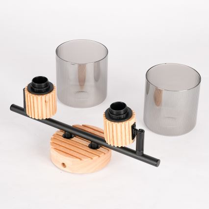 Brilagi - HYGGE Spotlight 2xE14/15W/230V Wood/Smoked