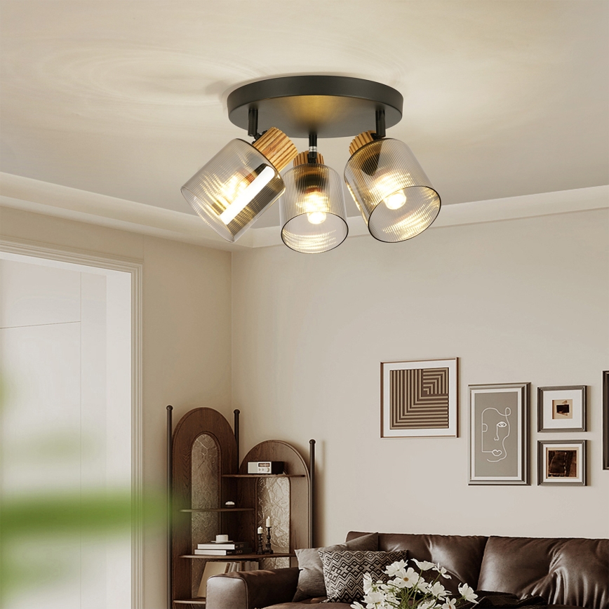 Brilagi - HYGGE Spotlight 3xE14/15W/230V Black/Smoked