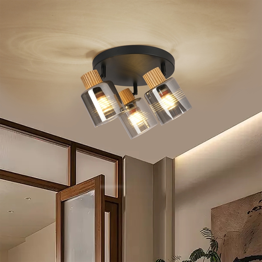 Brilagi - HYGGE Spotlight 3xE14/15W/230V Black/Smoked