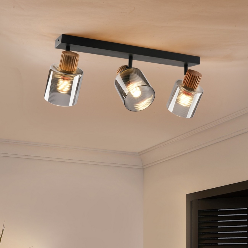 Brilagi - HYGGE spotlight 3xE14/15W/230V black/smoked