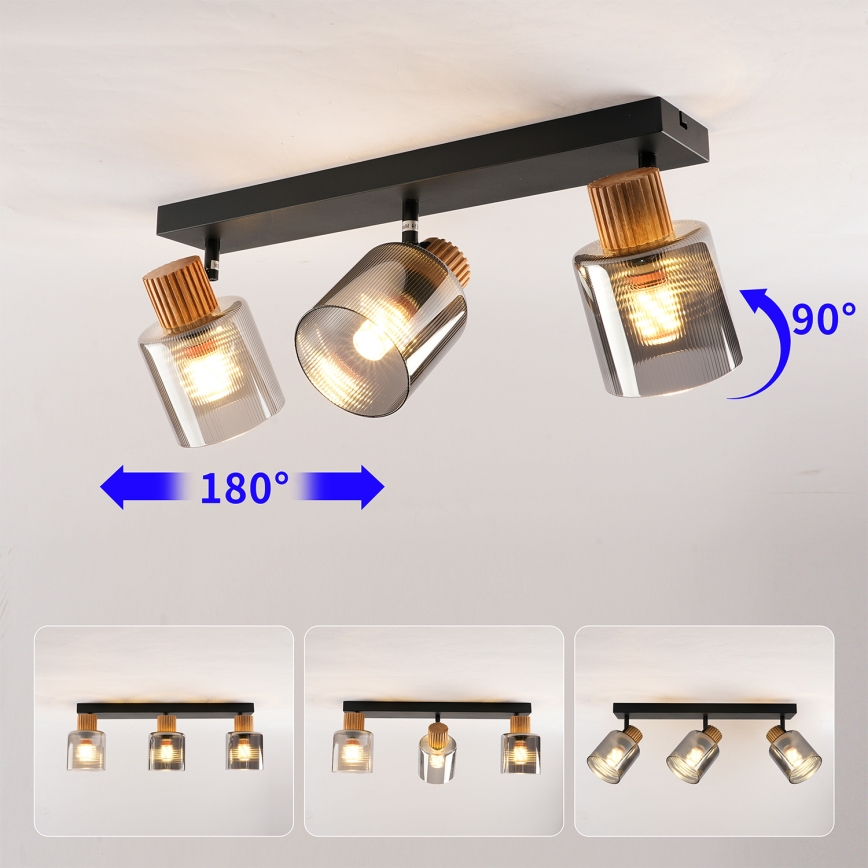 Brilagi - HYGGE spotlight 3xE14/15W/230V black/smoked