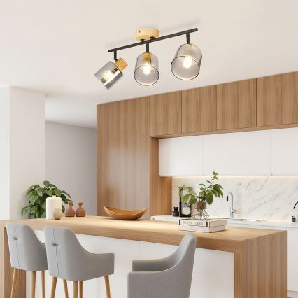 Brilagi - HYGGE spotlight 3xE14/15W/230V black/smoked