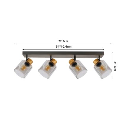 Brilagi - HYGGE spotlight 3xE14/15W/230V black/smoked