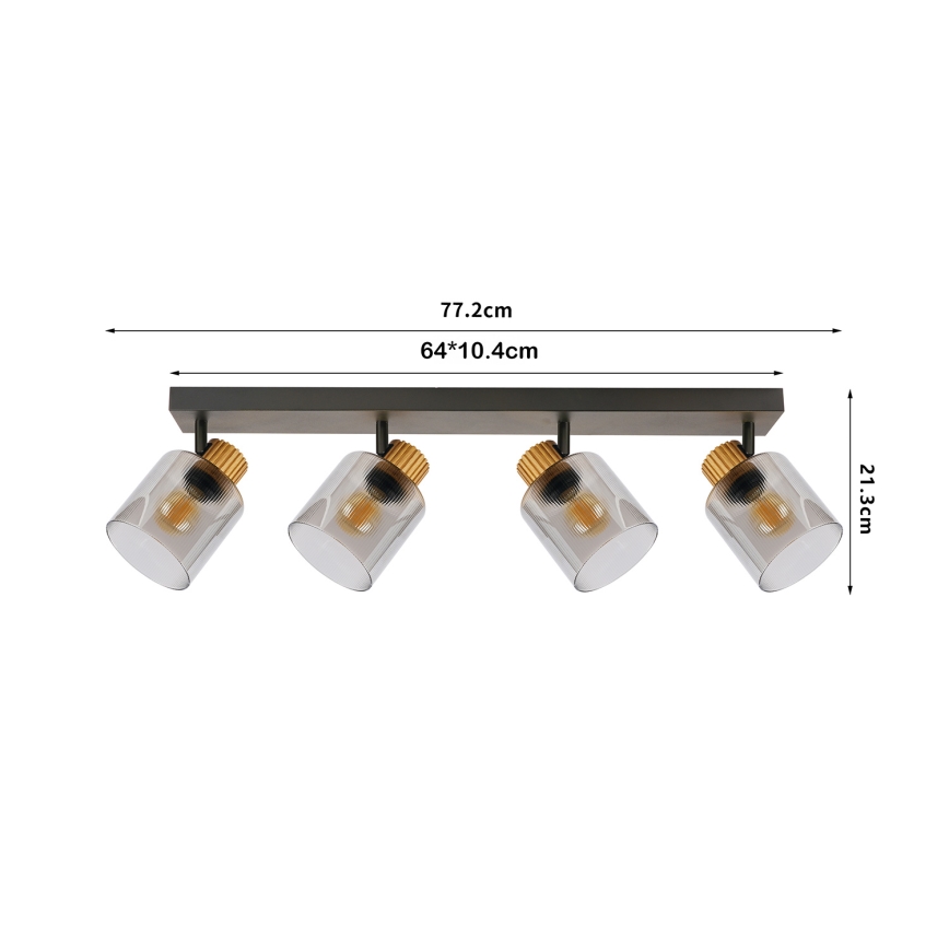 Brilagi - HYGGE spotlight 3xE14/15W/230V black/smoked