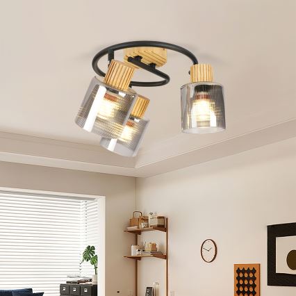 Brilagi - HYGGE Spotlight 3xE14/15W/230V Rubberwood/Smoked