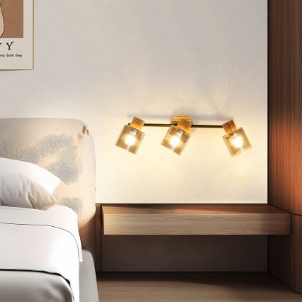 Brilagi - HYGGE Spotlight 3xE14/15W/230V rubberwood/smoky