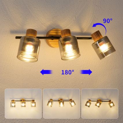 Brilagi - HYGGE spotlight 3xE14/15W/230V wood/smoked