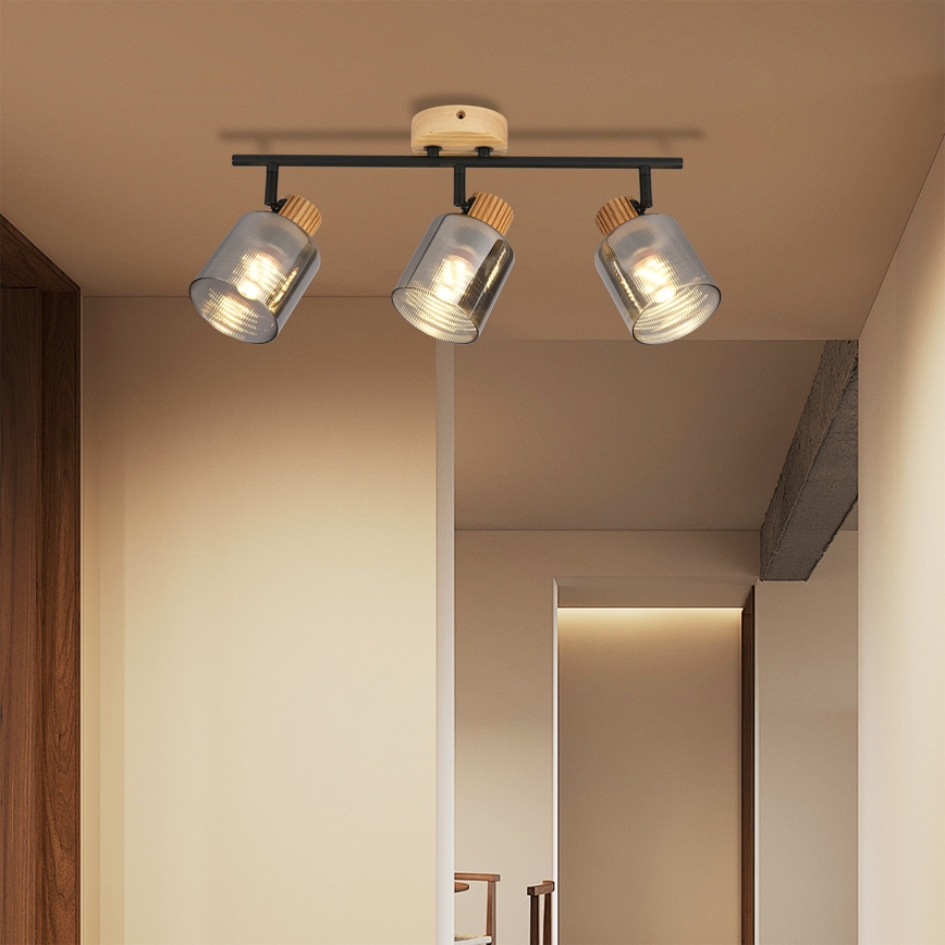 Brilagi - HYGGE spotlight 3xE14/15W/230V wood/smoked