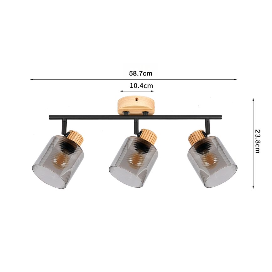 Brilagi - HYGGE spotlight 3xE14/15W/230V wood/smoked