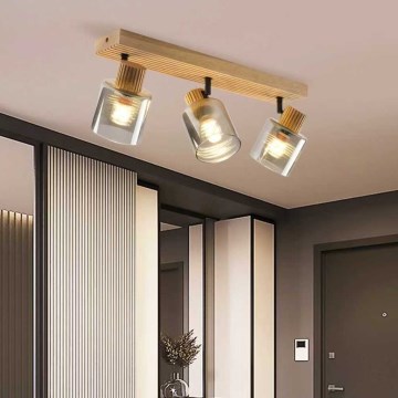 Brilagi - HYGGE Spotlight 3xE14/15W/230V Wood/Smoked