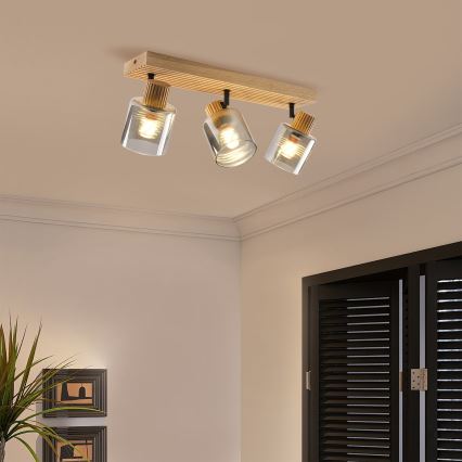 Brilagi - HYGGE Spotlight 3xE14/15W/230V Wood/Smoked
