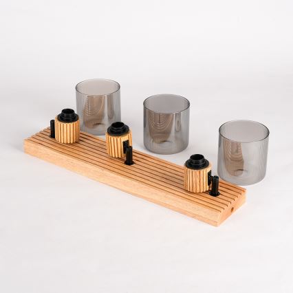 Brilagi - HYGGE Spotlight 3xE14/15W/230V Wood/Smoked