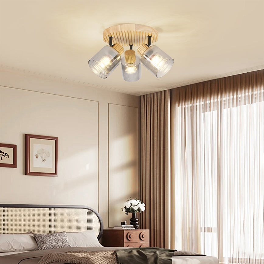 Brilagi - HYGGE Spotlight 3xE14/15W/230V Wood/Smoked