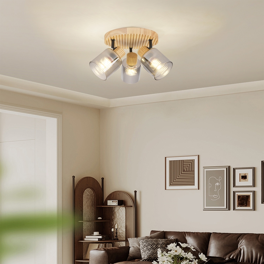 Brilagi - HYGGE Spotlight 3xE14/15W/230V Wood/Smoked